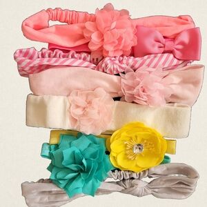 8 Baby Headbands Bows